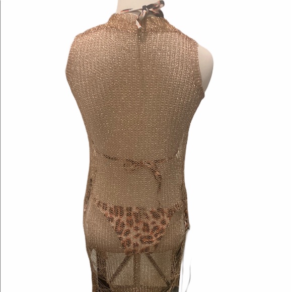 ROSE 🌹 GOLD METALLIC TOP OR COVER UP - Picture 5 of 8